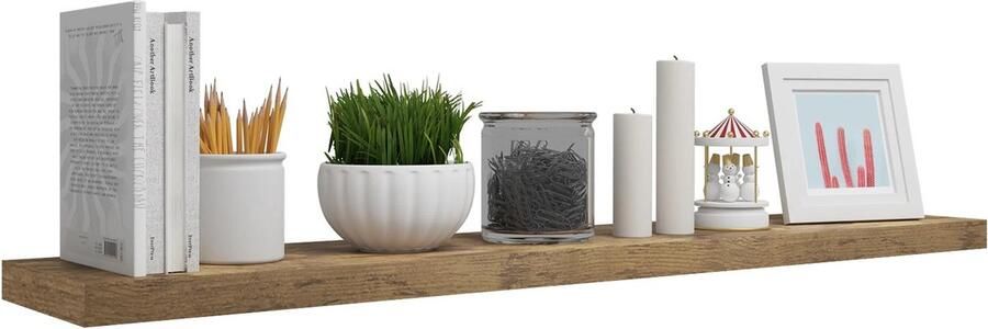 Roroa Wandplank Zwevend Wandplanken & Rekken Wandplank Hout 120 cm