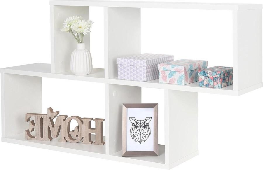 Wandplank Zwevend Wandrek Geschikt voor decoratie en opslag 1 stuk Wit MDF 100 x 53 x 20 cm
