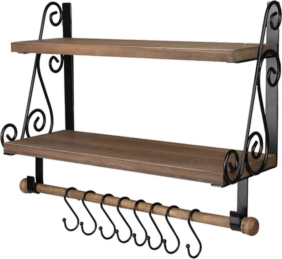 Wandplank Zwevende Planken Modern Design 3 Stuks Bruin Hout 60x20cm