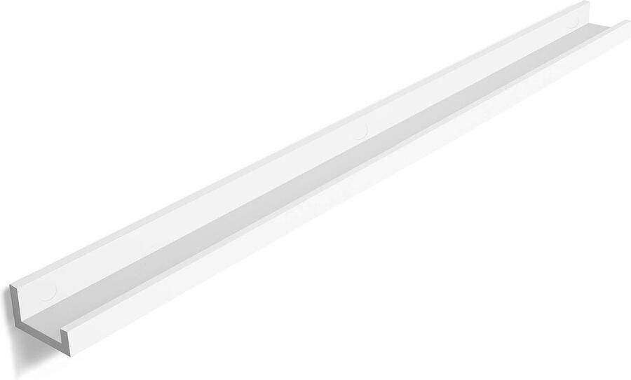 Wandplank zwevende planken voor fotolijsten en boeken 110 x 10 cm moderne plank wit LWS46WT