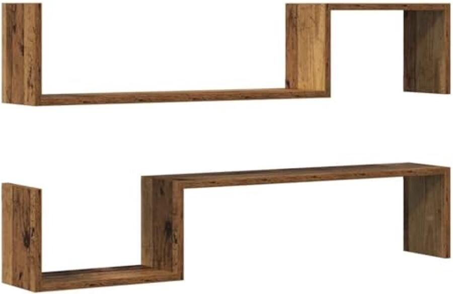 Wandplanken 2 stuks 100x15x20 cm voor extra opbergruimte