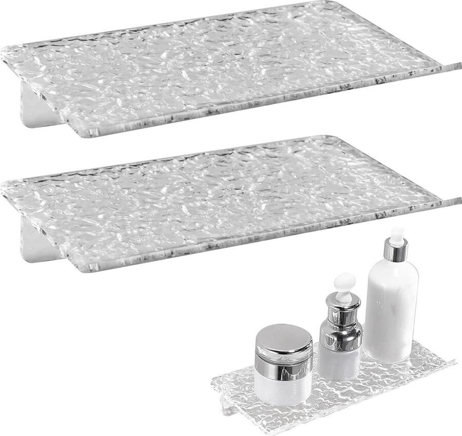 Wandplanken design wandrek 1 stuk transparant acryl 20 x 10 cm