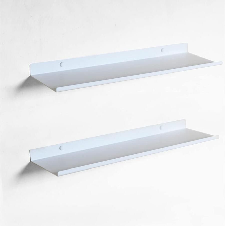 Wandplanken Doucheplank 2 stuks 50 cm Aluminiumlegering zwart Hangende voor woonkamer slaapkamer kantoor badkamer of keuken wanddecoratie