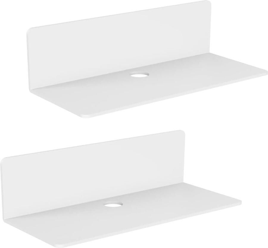 Wandplanken set multifunctioneel 2 stuks wit acryl