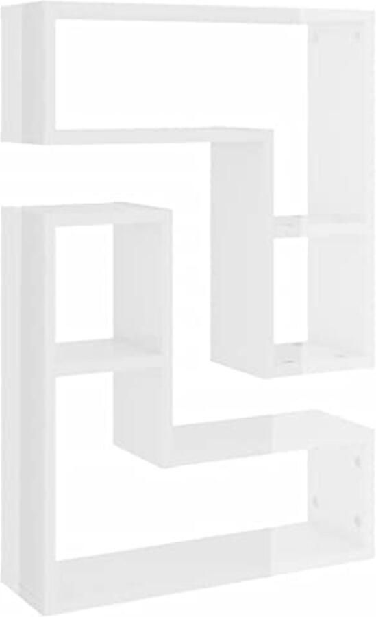 Wandplanken Set van 2 Hoogglans Wit 50x15x50 cm