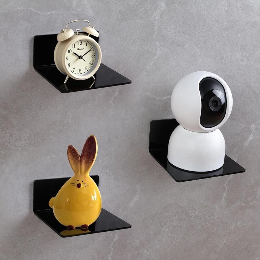 Wandplanken set van 3 acryl zwevend zelfklevend voor kinderkamer badkamer keuken en kantoor