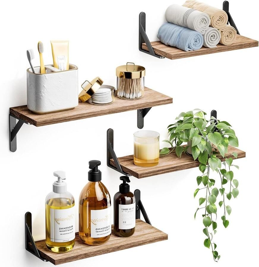Wandplanken Set van 4 Modern Design met Bevestigingsmateriaal