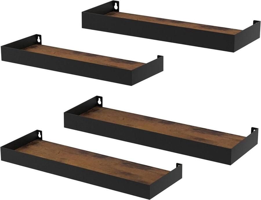 Wandplanken Set van 4 rustieke opslag geschikt voor slaapkamer woonkamer keuken