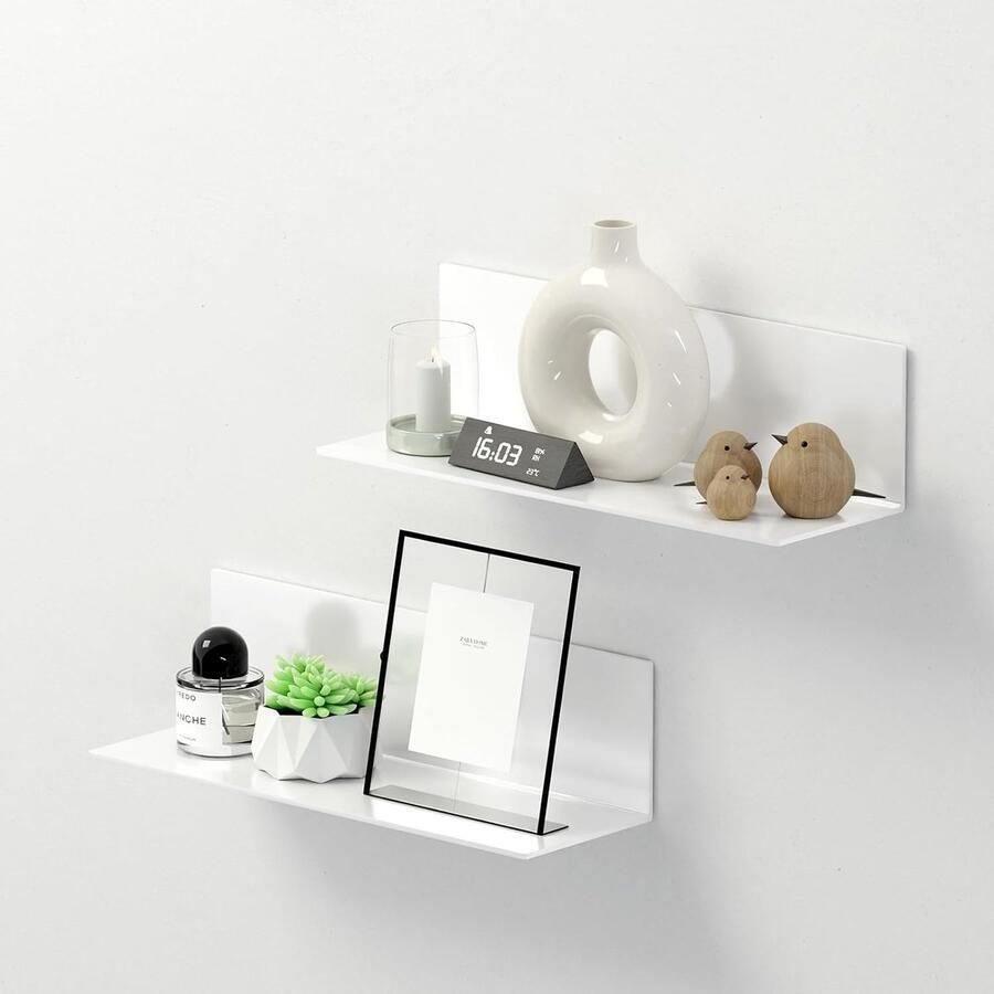 Wandplanken set Zelfklevend 2 stuks Wit 40 cm