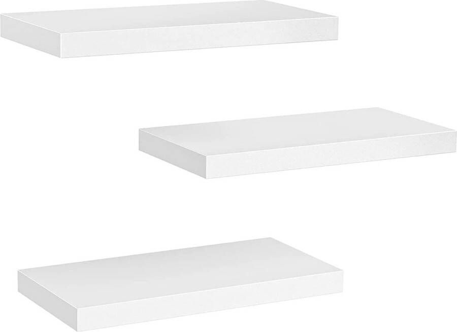 Wandplanken witte wandplanken 38 cm set van 3 witte zwevende planken moderne decoratieve planken met schone verwerking voor slaapkamer keuken kantoor woonkamer enz