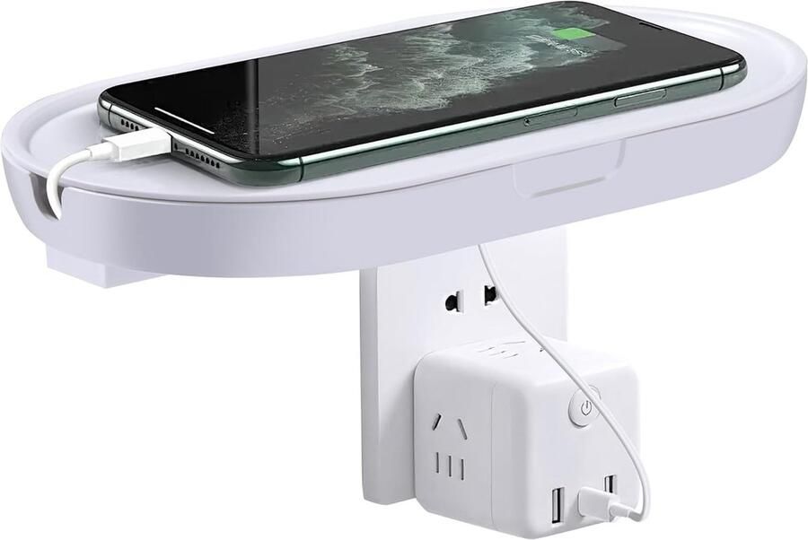 Wandplanken zonder boren ideaal voor kabelmanagement 2 stuks wit MDF