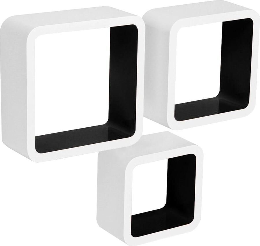 Wandplankkubussen MDF-hout hangplank boekenkast cd dvd opbergplank