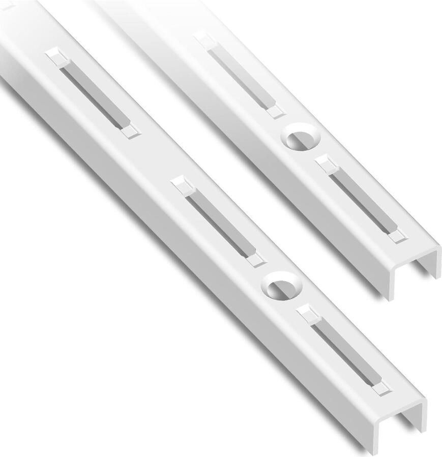 Wandrail 1 rij 2 stuks 4 afmetingen 3 kleuren lengte 50 cm plankdragers wandrek wit 1000-00000