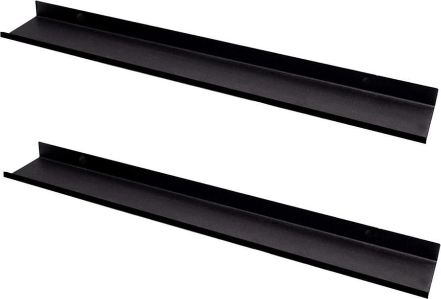 Wandrek om op te hangen Zwevende wandplanken 110 cm Hangrek zwarte wandplanken Keuken woonkamer slaapkamer badkamer Metalen rek (2 zwart) Wandplanken & -rekken