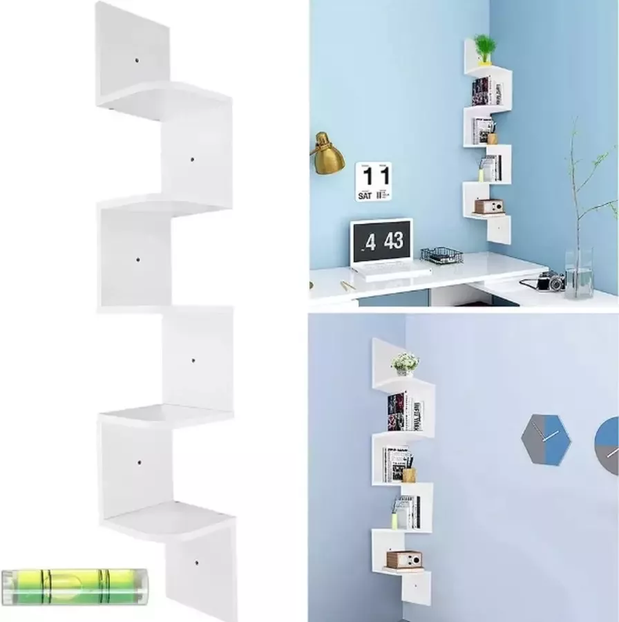 Wandrek 5 Laags Wit Boekenrek