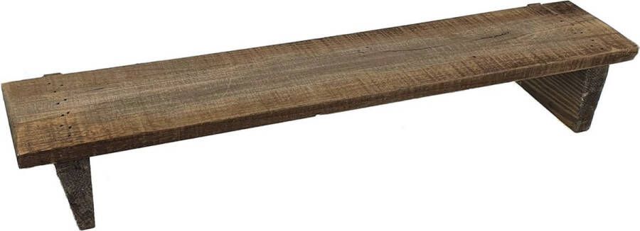 Wandrek 58 cm met poten van oud hout hangrek badkamerrek keukenrek om op te hangen of neer te zetten