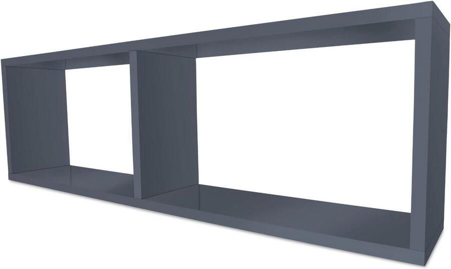 Wandrek Antraciet Zwevend Houten Rek voor Boeken Decoratie en Organisatie