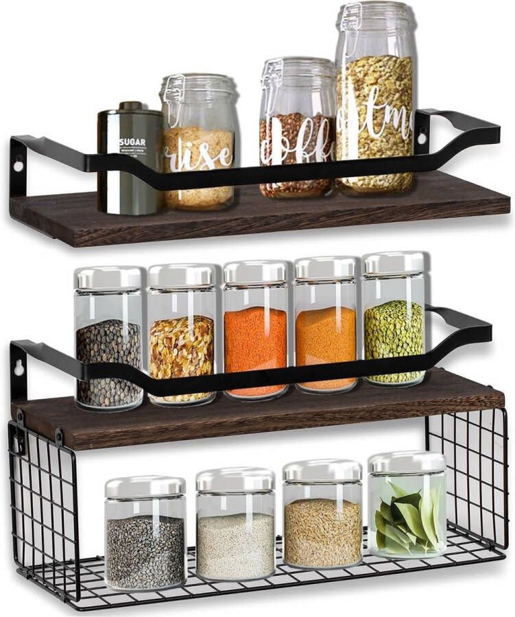 Wandrek badkamer hout plank muur badkamer wandplanken 40 cm rustiek zwevende plank keuken plank bruin