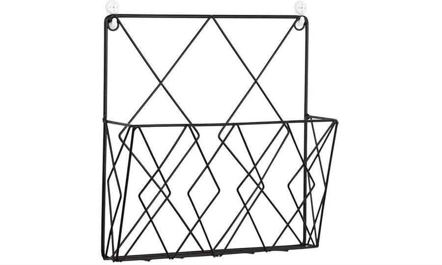 Wandrek boekenkast tijdschriftenverzamelaar tijdschriftenhouder wandhouder krantenhouder wandmand ijzeren rek voor kantoor woonkamer zwart