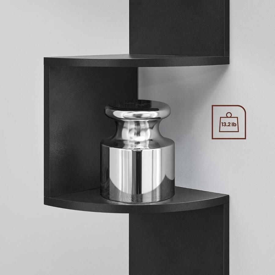 Furnilux Wandrek Bolt Zwart 19 5x19 5x123 cm - Foto 2