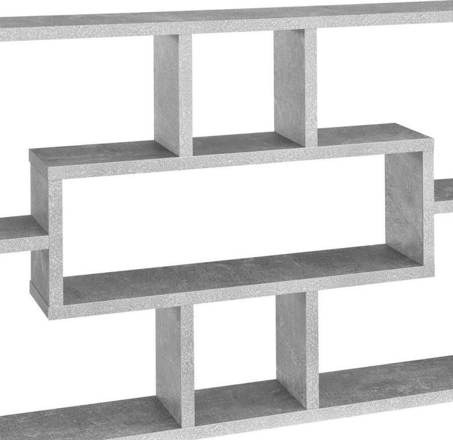 Unbranded Wandrek Claudie Met 7 Vakken 77x10x48 cm Betonkleurig Spaanplaat Modern Design - Foto 2