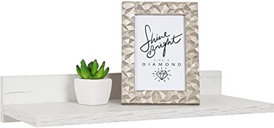 Wandrek Eiken 45 x 8 x 19 cm Hangend Fotorek en Boekenrek