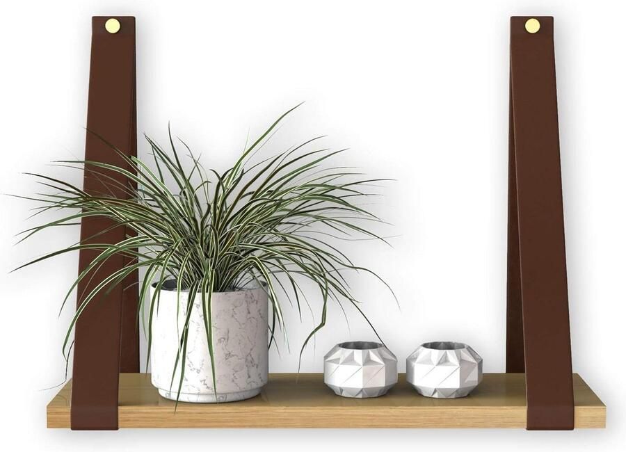 Wandrek Eiken Decoratieve Wandplank 1 stuk Bruin Eikenhout 50 x 15 x 2 cm