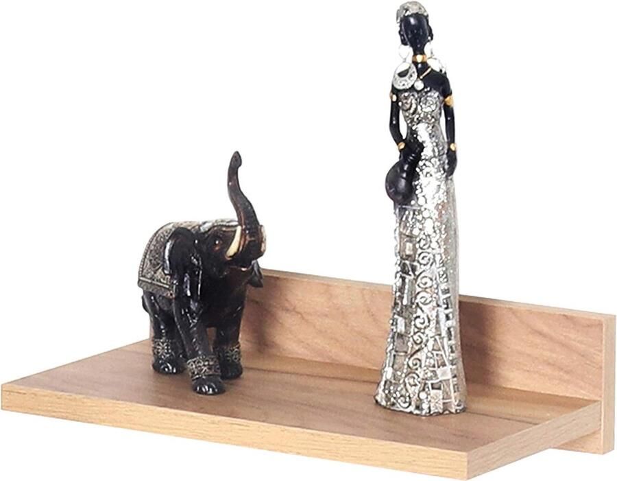 Wandrek eiken zwevend hangrek 1 stuk bruin 30 x 8 x 19 cm