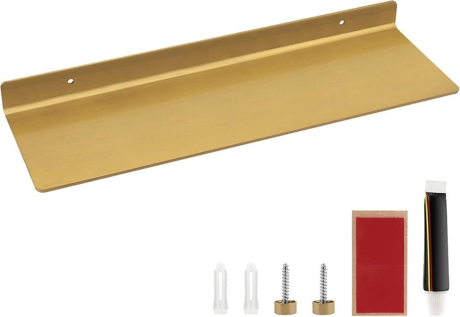 Wandrek goud metaal 40 cm wandplank hangrek metaal zwevende wandplanken metalen rek zwevend rek voor badkamer keuken slaapkamer woonkamer kantoor