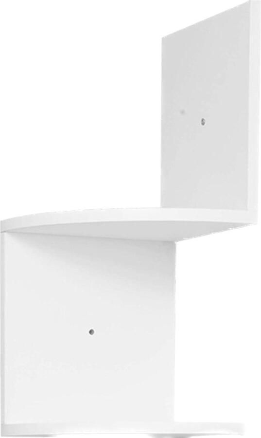 Wandrek Hoekplank MDFCD-Plank Zigzag-stijl hoekstandaard voor CD DVD fotolijst Wit Boekenplank