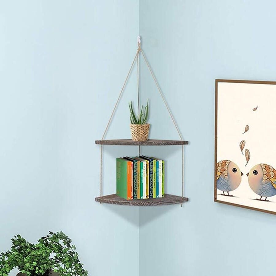 Wandrek Hoekplank stabiele plank voor presentatie voor woonkamer Veelzijdige wandrek 2 Tier