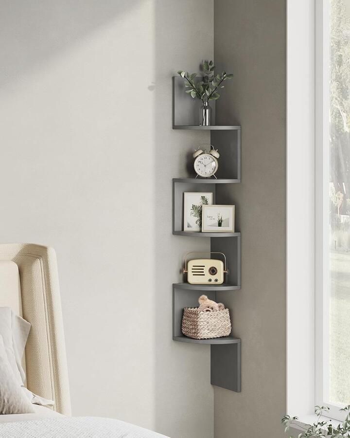 Wandrek Hoekplank stabiele plank voor presentatie voor woonkamer Veelzijdige wandrek 20D x 20B x 126H centimeter