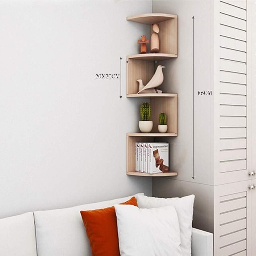 Wandrek Hoekplank stabiele plank voor presentatie voor woonkamer Veelzijdige wandrek 20D x 20B x 86H centimeter