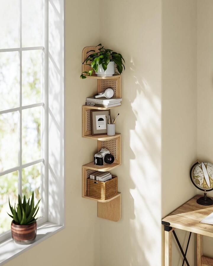 Wandrek Hoekplank stabiele plank voor presentatie voor woonkamer Veelzijdige wandrek 20D x 20B x 126H centimeter