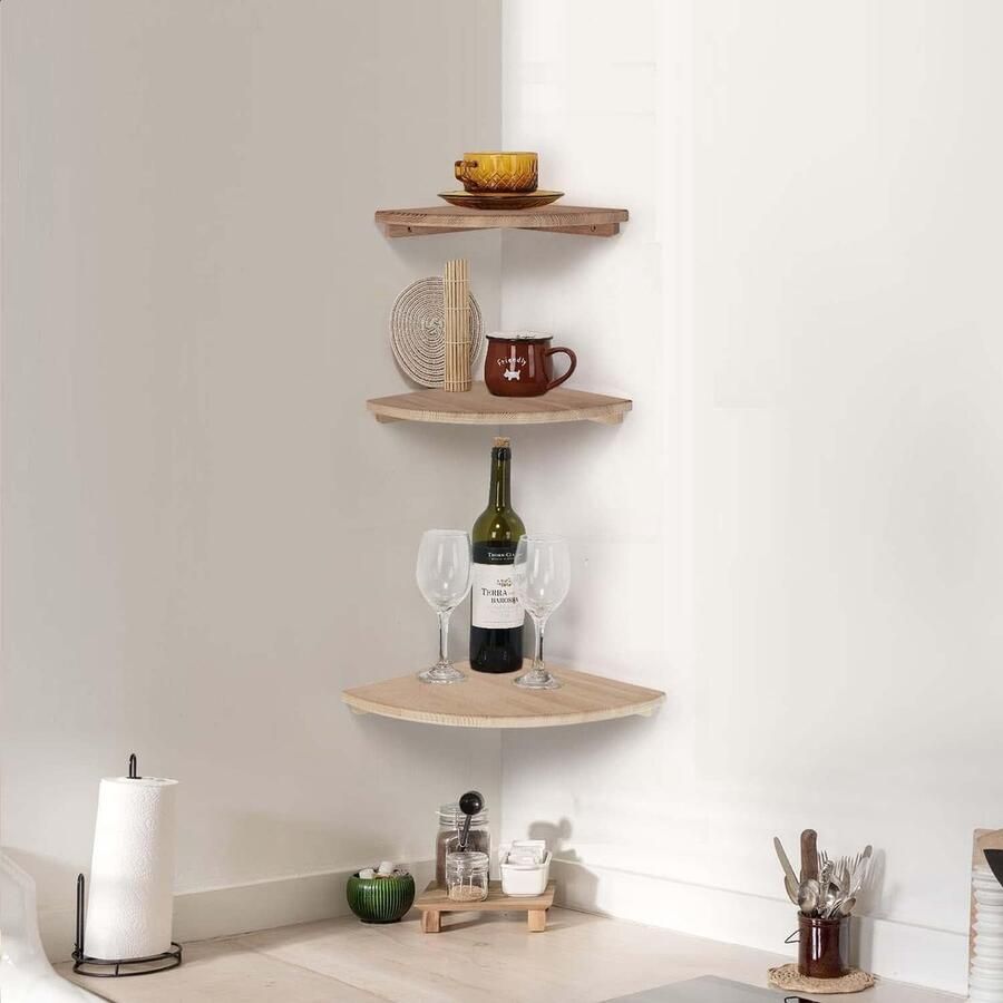 Wandrek Hoekplank stabiele plank voor presentatie voor woonkamer Veelzijdige wandrek 30D x 30B x 3 2H centimeter