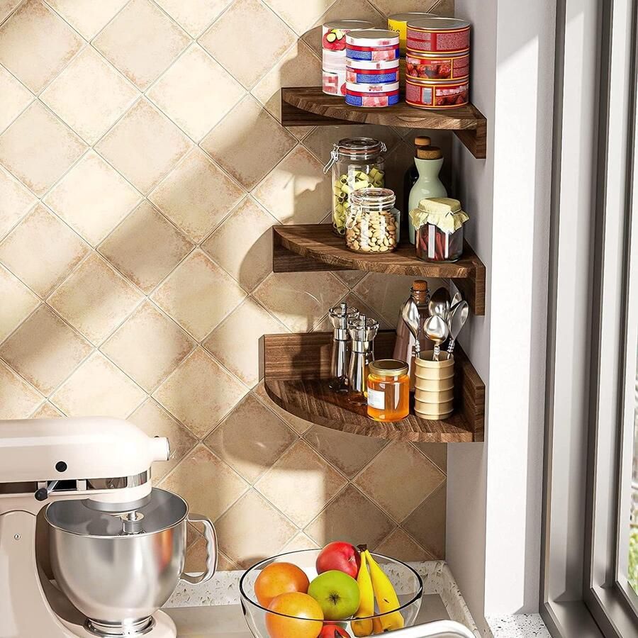 Wandrek Hoekplank stabiele plank voor presentatie voor woonkamer Veelzijdige wandrek large:12'' medium:11.4'' small:10.8