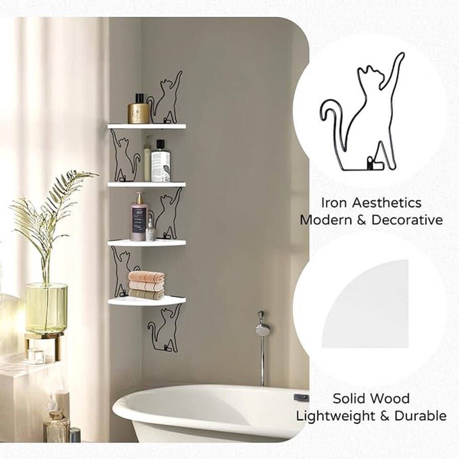 Wandrek Hoekplank stabiele plank voor presentatie voor woonkamer Veelzijdige wandrek set of 4