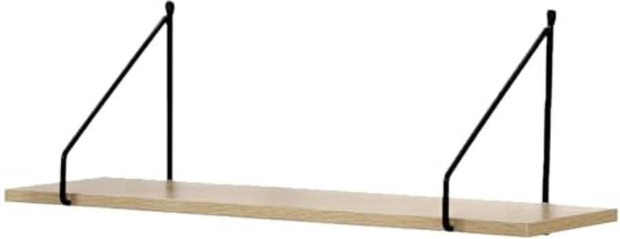 Wandrek Hout met Metalen Steunen Industriële Plank voor Woonkamer of Slaapkamer 60x15x20 cm Tot 2 kg