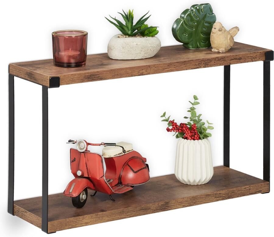Wandrek industrieel 2 planken 27 x 48 x 15 5 cm muurrek keuken zwevend
