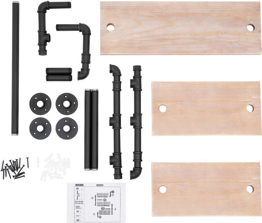 Wandrek Industrieel 3 Lagen Vintage Wandplank Hangend Rek Wandgemonteerde Decoratierek Badkamerplanken