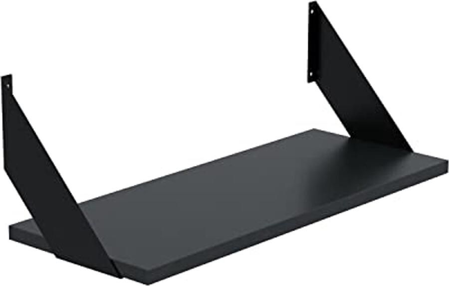 Wandrek industrieel design 50x20 houten planken met metalen beugels voor woonkamer en kantoor