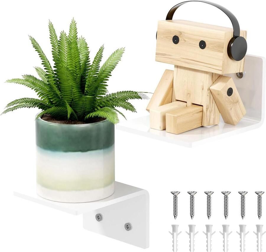 Wandrek Klein Wit Set van 2 10 cm Waterdicht