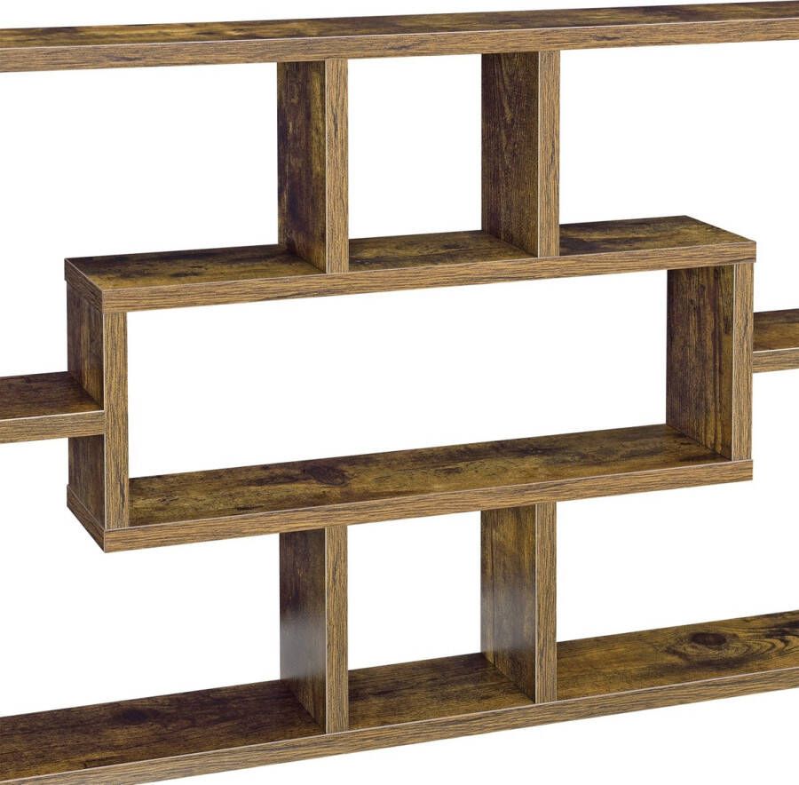 Unbranded Wandrek Luana Met 7 Vakken 77x10x48 cm Houtkleurig Spaanplaat Modern Design - Foto 2