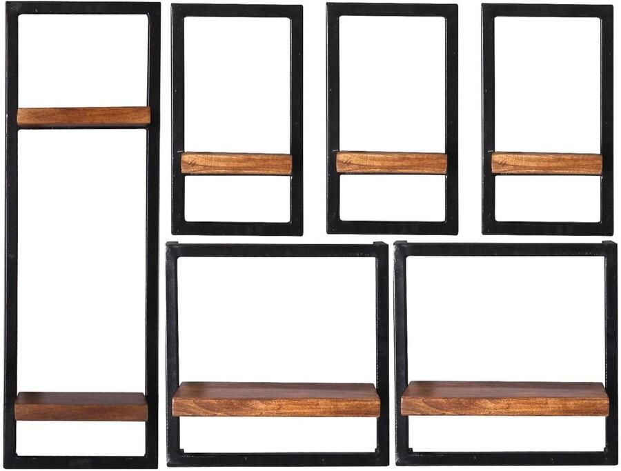 Wandrek Mali 105x75x25 cm Set van 6 Mali Mango Breedte 105 cm Hoogte 75 cm Diepte 25 cm