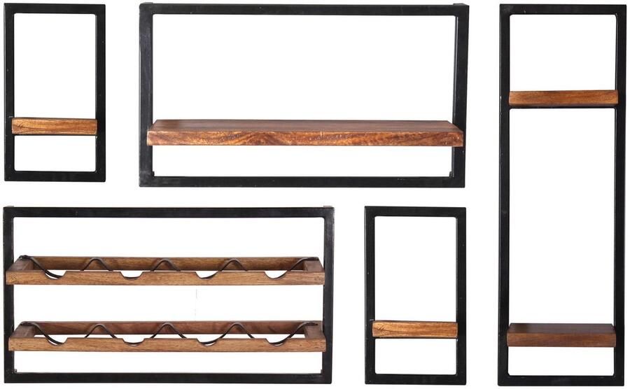 Wandrek Mali 120x75x25 cm A Set van 5 Mali Mango Breedte 120 cm Hoogte 75 cm Diepte 25 cm