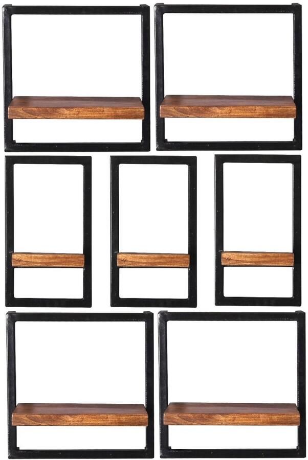 Wandrek Mali 75x115x25 cm Set van 7 Mali Mango Breedte 75 cm Hoogte 115 cm Diepte 25 cm