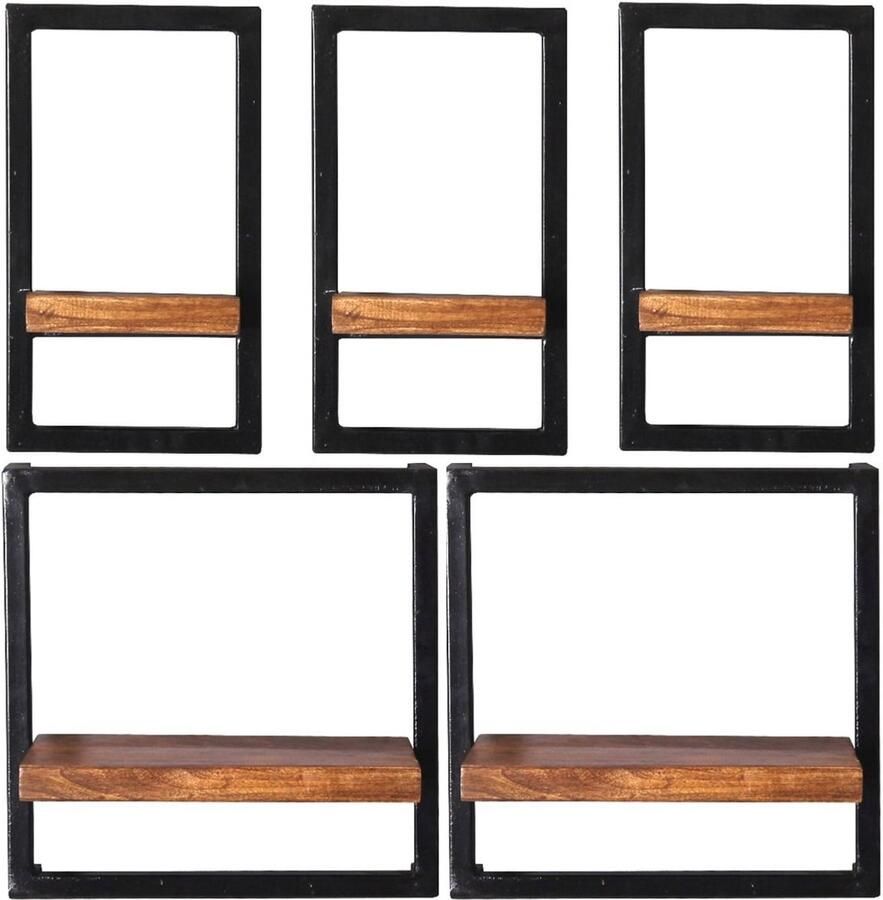 Wandrek Mali 75x75x25 cm Set van 5 Mali Mango Breedte 75 cm Hoogte 75 cm Diepte 25 cm