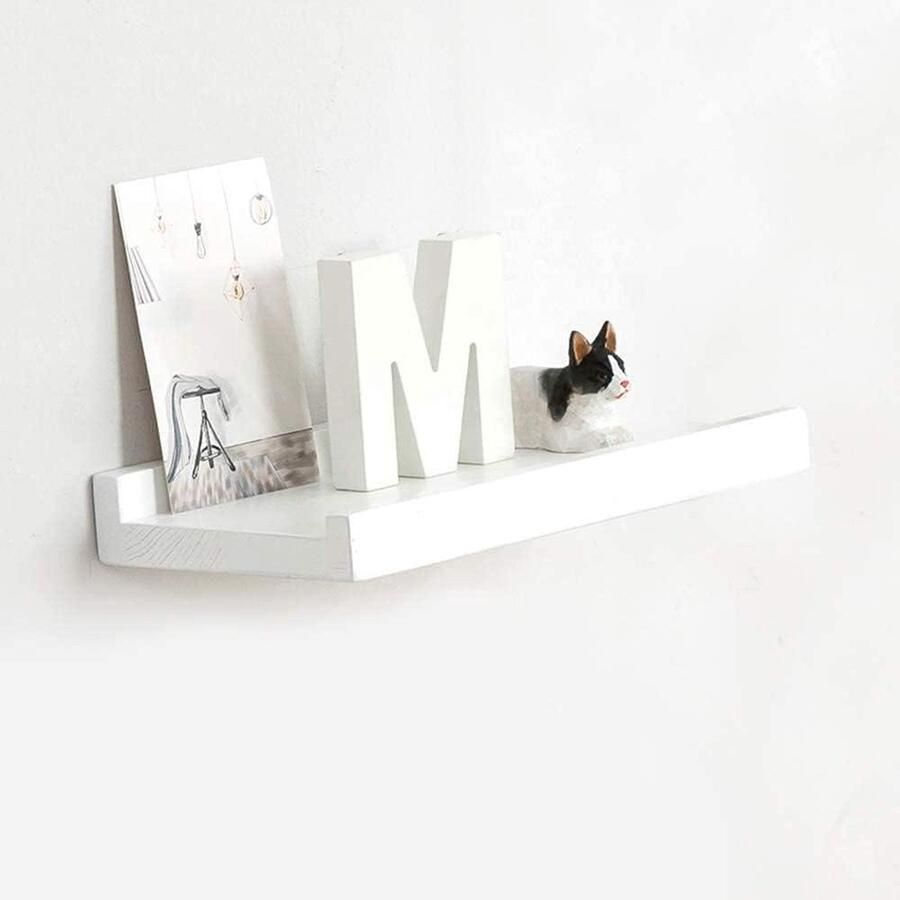 Wandrek Massief eikenhout Wit 30 cm