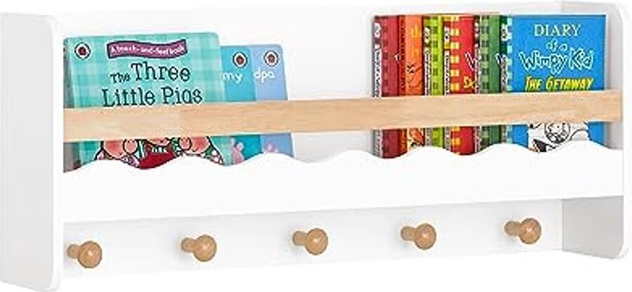 Wandrek met Haken en Opbergplank voor Kinderkamer