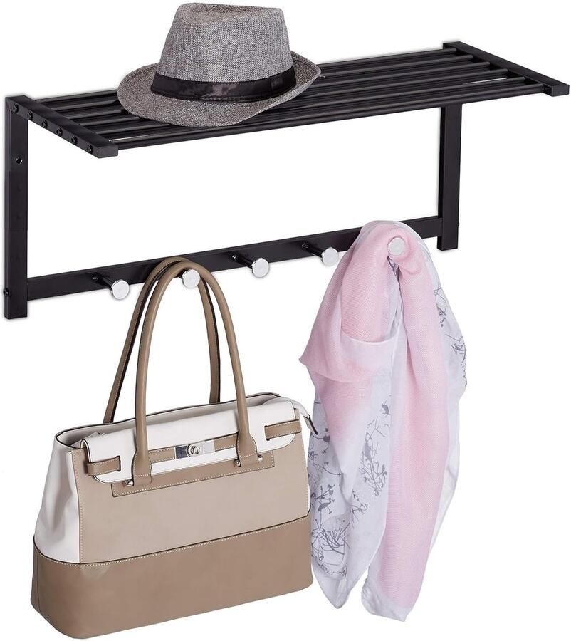 Wandrek met Haken Stijlvol en Functioneel 1 stuk Zwart